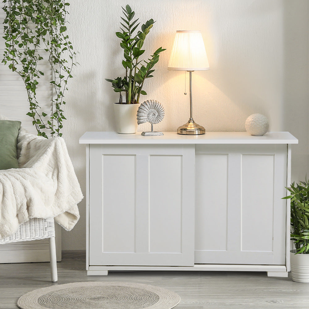Artiss Buffet Sideboard Sliding Doors - SERA White - Cosy Abode