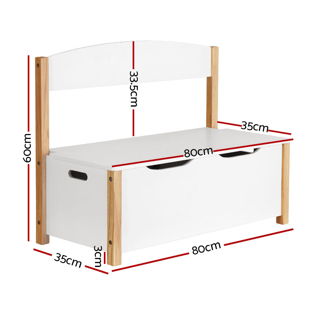 Keezi Kids Toy Box Chest Storage Blanket Children Organiser Seating Bench - Cosy Abode