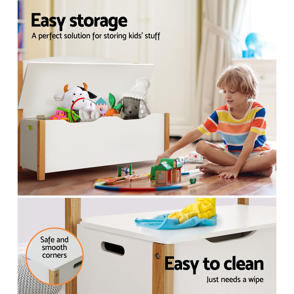 Keezi Kids Toy Box Chest Storage Blanket Children Organiser Seating Bench - Cosy Abode