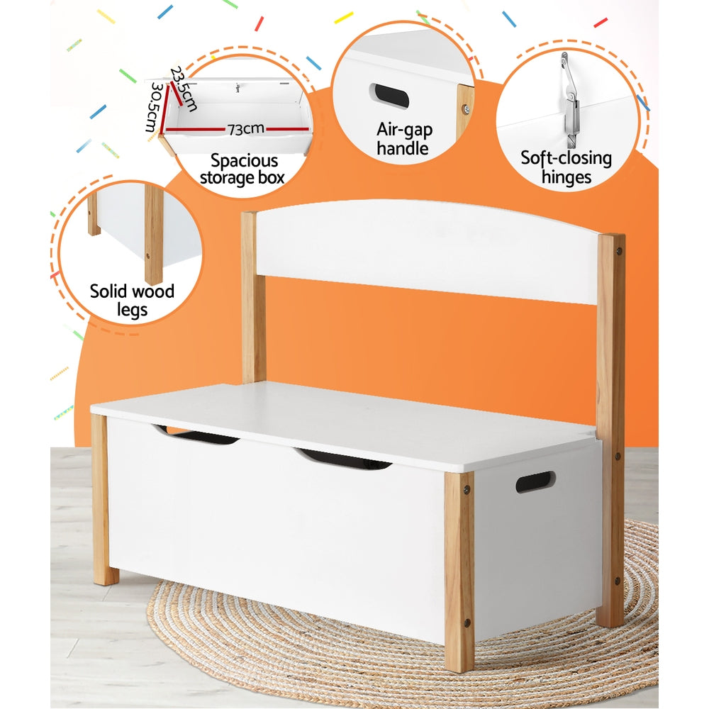 Keezi Kids Toy Box Chest Storage Blanket Children Organiser Seating Bench - Cosy Abode