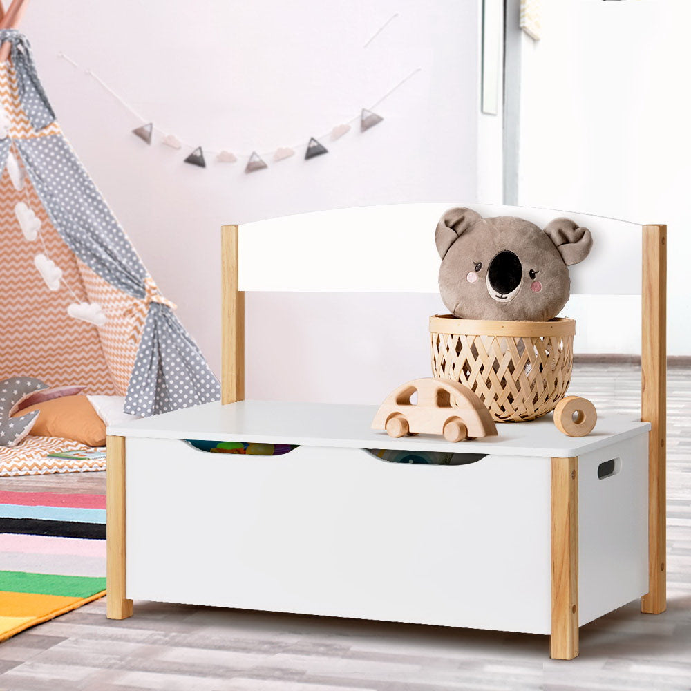 Keezi Kids Toy Box Chest Storage Blanket Children Organiser Seating Bench - Cosy Abode