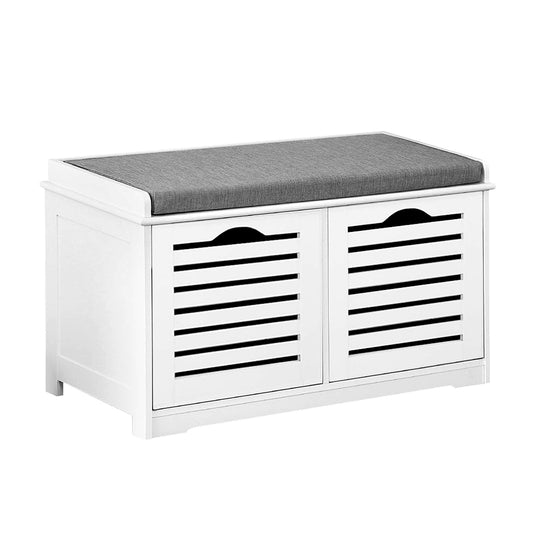 Artiss Shoe Cabinet Bench Storage Rack White Caye - Cosy Abode