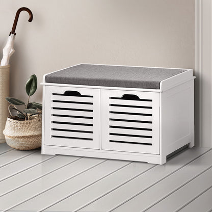 Artiss Shoe Cabinet Bench Storage Rack White Caye - Cosy Abode