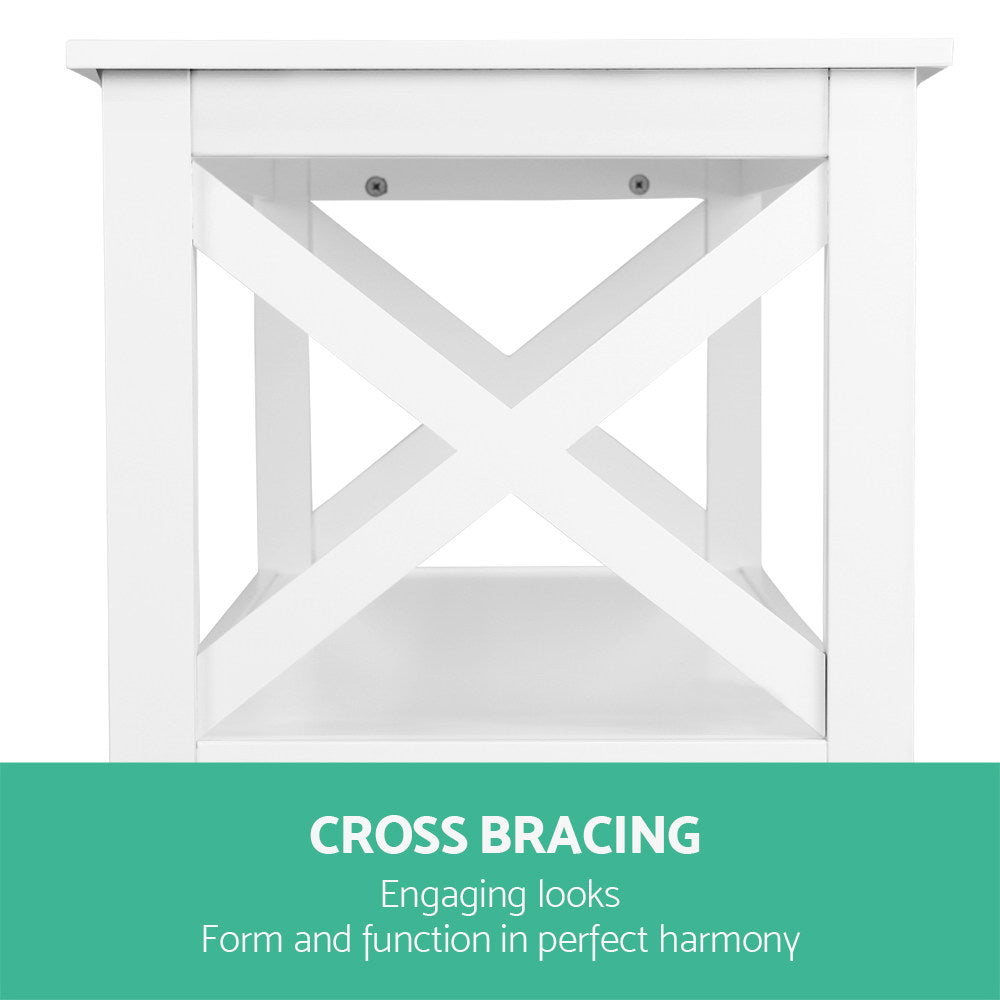 Artiss Console Table 3-tier White Polly - Cosy Abode