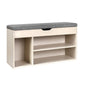 Artiss Shoe Rack Bench Shoe Cabinet 9 Pairs Pine Dora - Cosy Abode