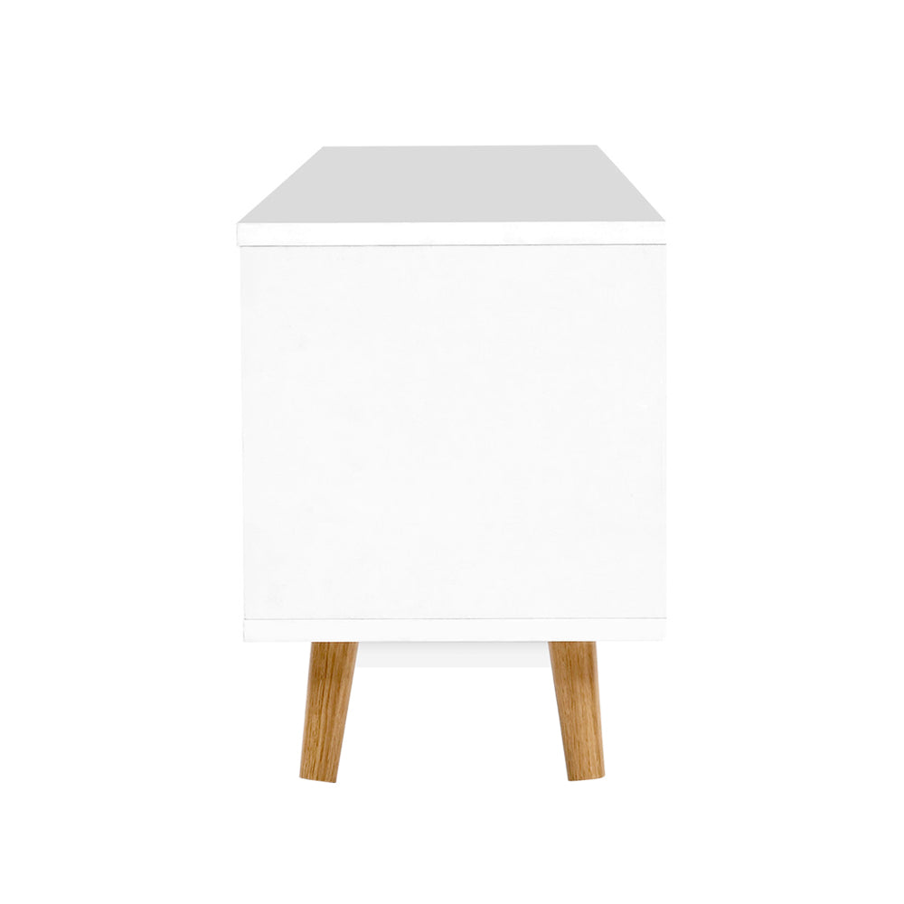 Artiss TV Cabinet Entertainment Unit 120cm Wood White Gino - Cosy Abode