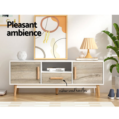 Artiss TV Cabinet Entertainment Unit 120cm Wood White Gino - Cosy Abode
