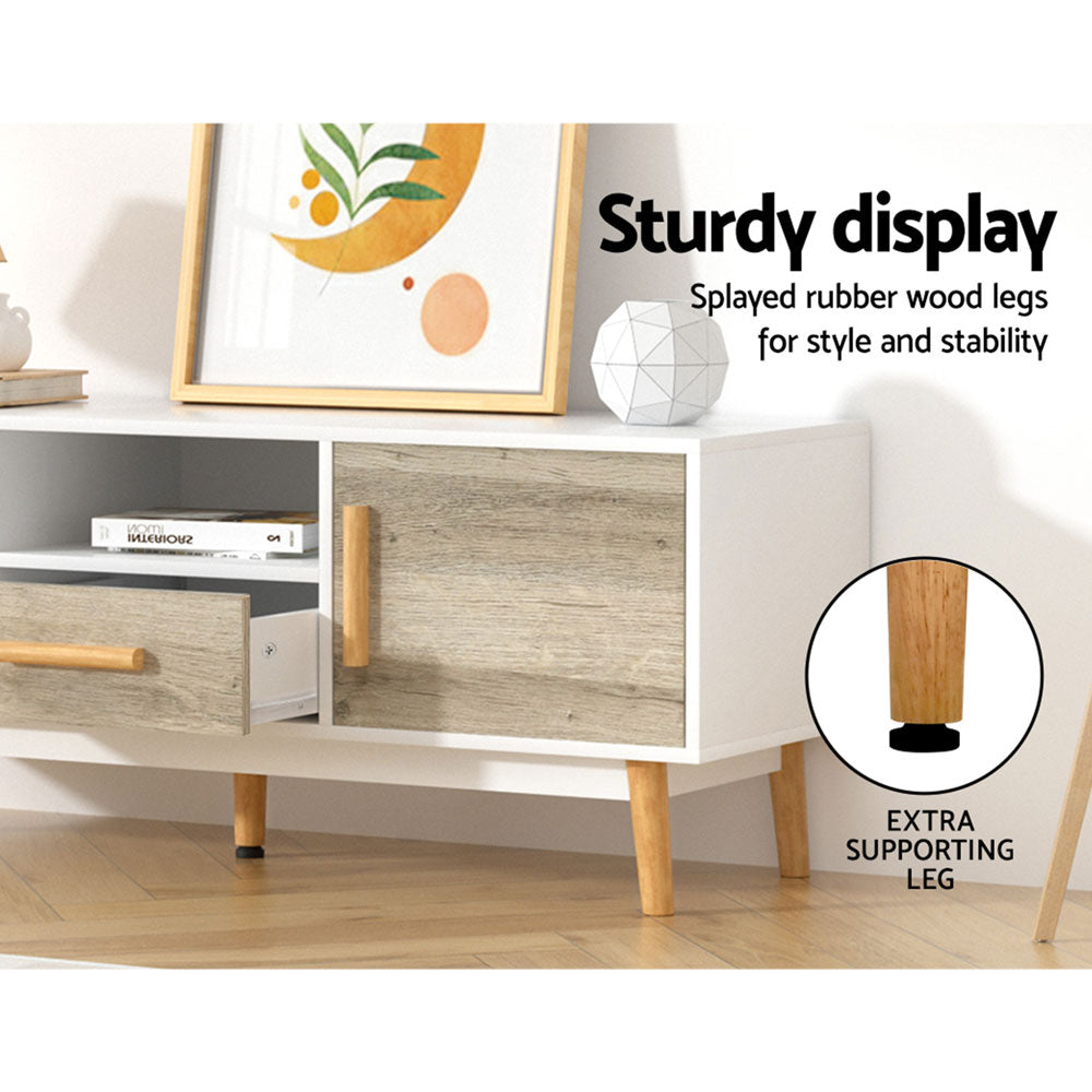 Artiss TV Cabinet Entertainment Unit 120cm Wood White Gino - Cosy Abode