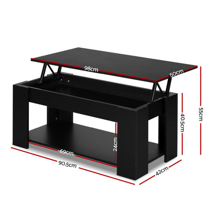 Artiss Coffee Table Lift-top Coffee Table Black - Cosy Abode