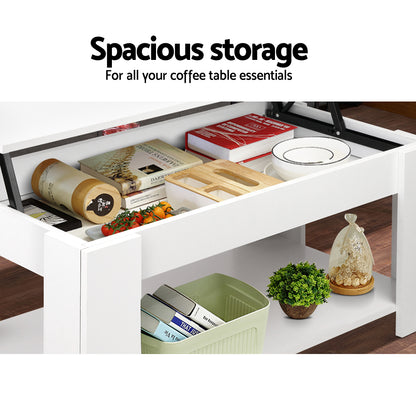 Artiss Coffee Table Lift-top Coffee Table White - Cosy Abode