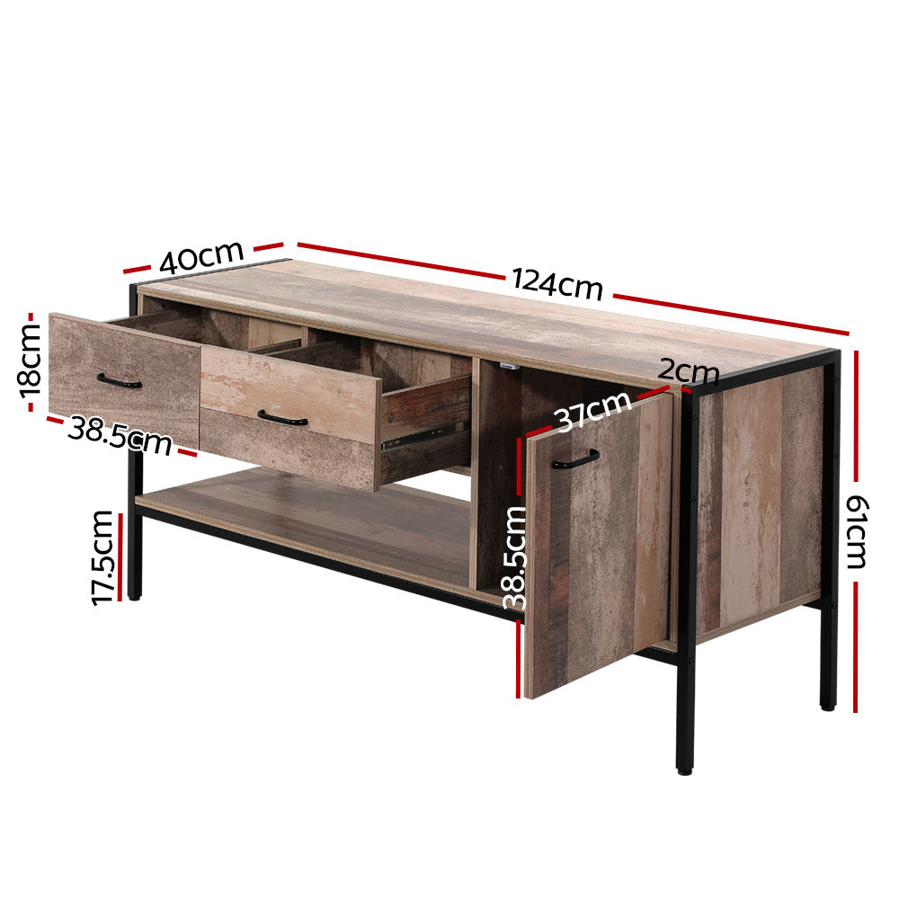 Artiss TV Stand Entertainment Unit Storage Cabinet Industrial Rustic Wooden 120cm - Cosy Abode