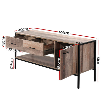 Artiss TV Stand Entertainment Unit Storage Cabinet Industrial Rustic Wooden 120cm - Cosy Abode