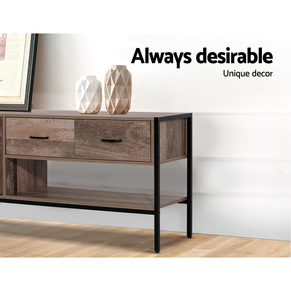 Artiss TV Stand Entertainment Unit Storage Cabinet Industrial Rustic Wooden 120cm - Cosy Abode