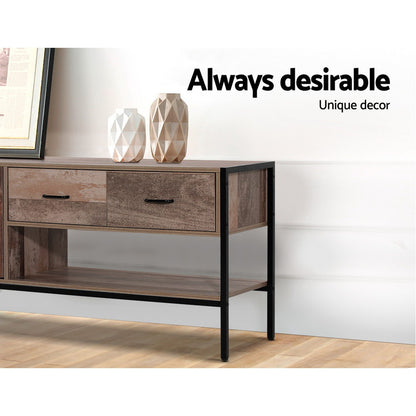 Artiss TV Stand Entertainment Unit Storage Cabinet Industrial Rustic Wooden 120cm - Cosy Abode