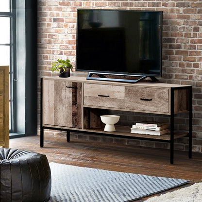 Artiss TV Stand Entertainment Unit Storage Cabinet Industrial Rustic Wooden 120cm - Cosy Abode