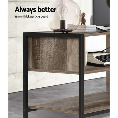 Artiss TV Cabinet Entertainment Unit Stand Storage Wood Industrial Rustic 124cm - Cosy Abode