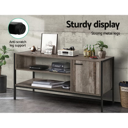 Artiss TV Cabinet Entertainment Unit Stand Storage Wood Industrial Rustic 124cm - Cosy Abode