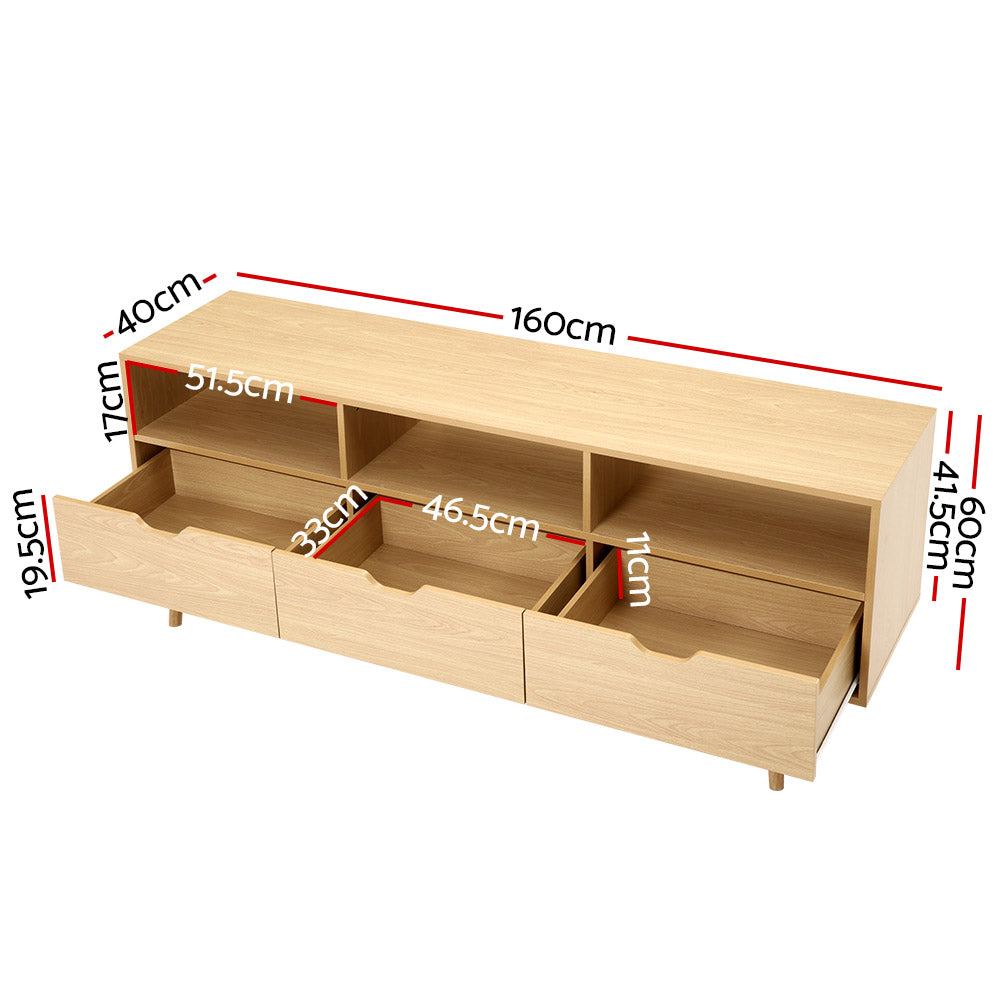 Artiss Wooden Scandinavian Entertainment Unit - Natural - Cosy Abode