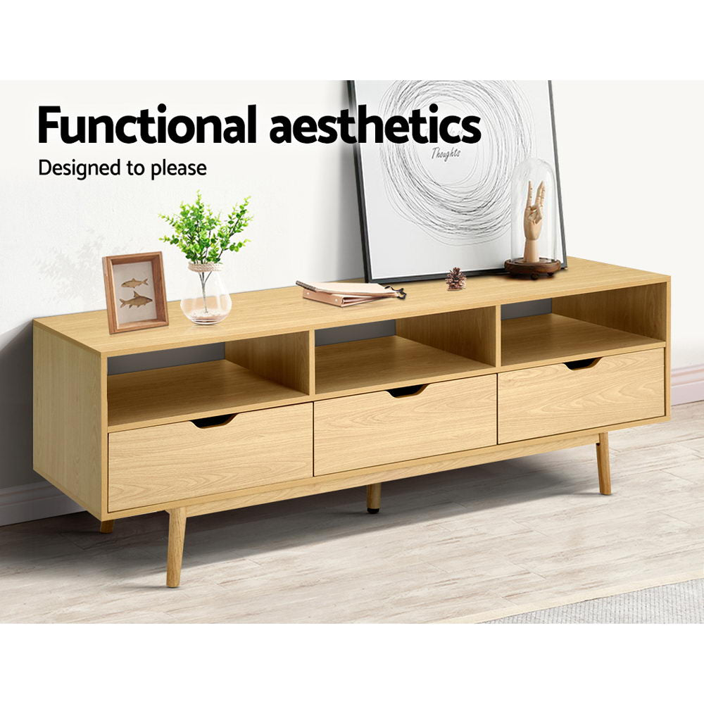 Artiss Wooden Scandinavian Entertainment Unit - Natural - Cosy Abode