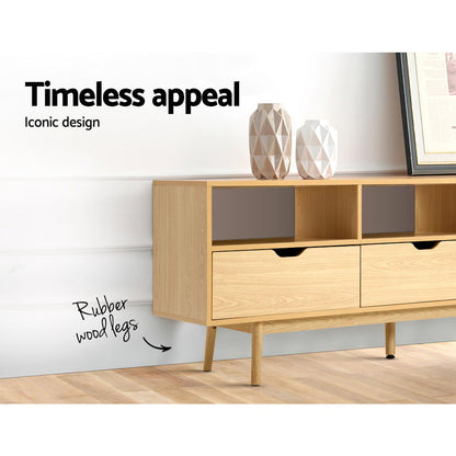 Artiss Wooden Scandinavian Entertainment Unit - Natural - Cosy Abode