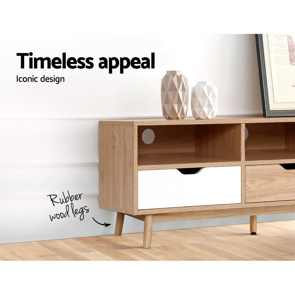 Artiss TV Cabinet Entertainment Unit Stand Wooden Storage 140cm Scandinavian - Cosy Abode
