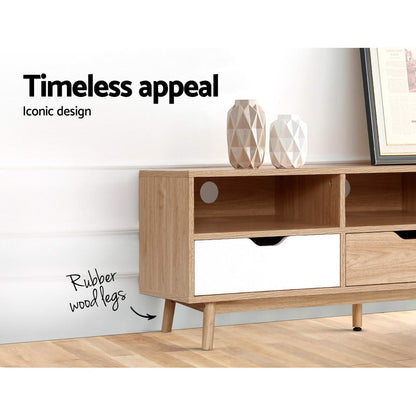 Artiss TV Cabinet Entertainment Unit Stand Wooden Storage 140cm Scandinavian - Cosy Abode