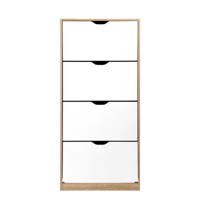 Artiss Shoe Rack Cabinet 60 Pairs 4-tier White Elen - Cosy Abode