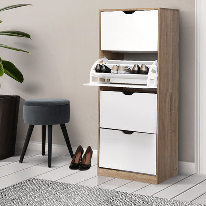 Artiss Shoe Rack Cabinet 60 Pairs 4-tier White Elen - Cosy Abode