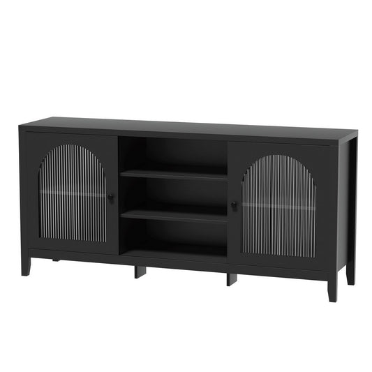Artiss Buffet Sideboard Shelves Double Doors - Black - Cosy Abode