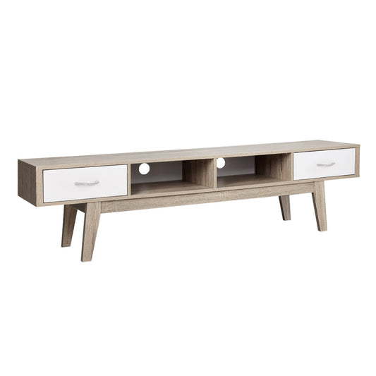 Artiss TV Cabinet Entertainment Unit 180cm Oak White Gary - Cosy Abode