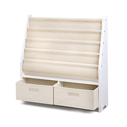 Keezi 4 Tiers Kids Bookshelf Magazine Rack Children Bookcase Organiser Drawer - Cosy Abode