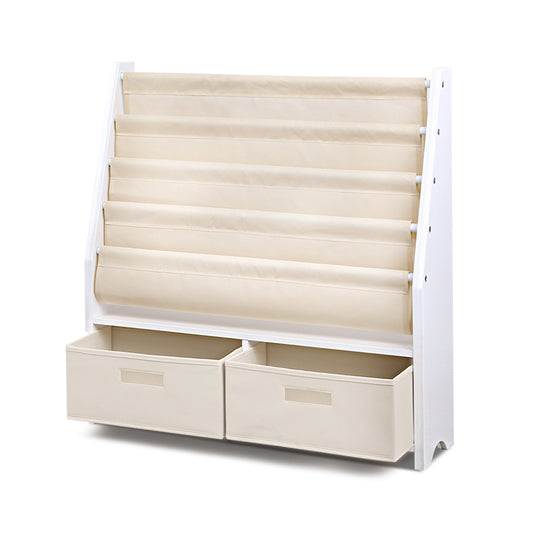 Keezi 4 Tiers Kids Bookshelf Magazine Rack Children Bookcase Organiser Drawer - Cosy Abode