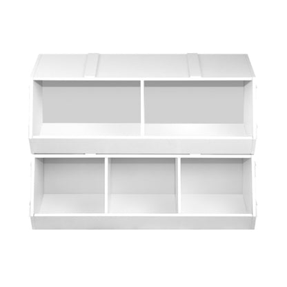 Keezi Kids Toy Box Bookshelf Storage Bookcase Organiser Display Stackable - Cosy Abode