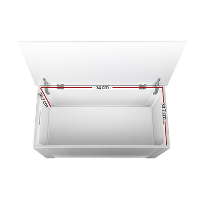 Keezi Kids Toy Box Chest Storage Blanket Children Clothes Room Organiser White - Cosy Abode