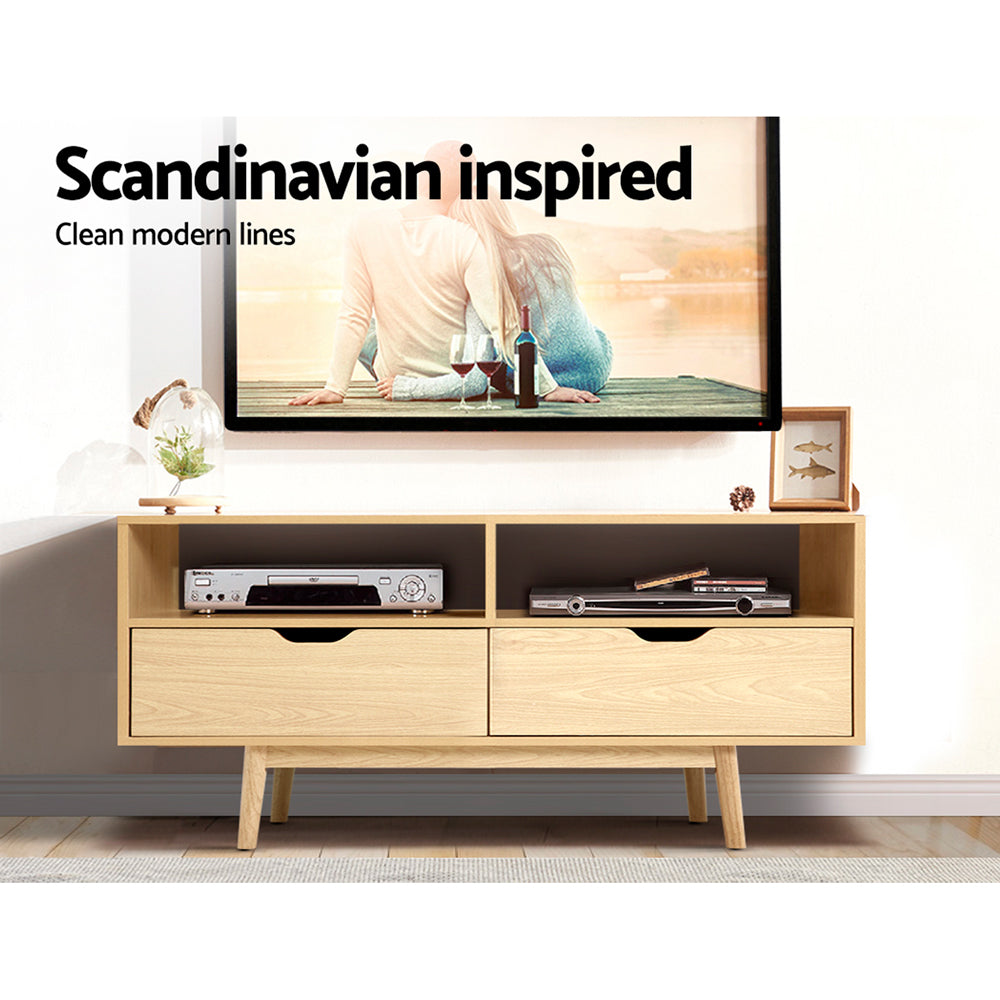 Artiss TV Cabinet Entertainment Unit 120cm Pine Ford - Cosy Abode