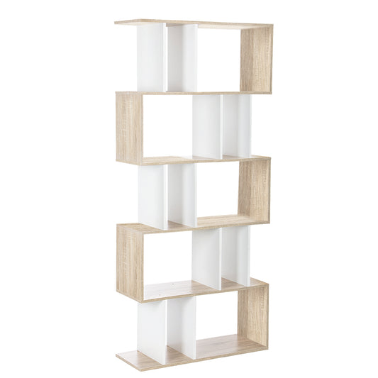 Artiss Bookshelf 5 Tiers - RITA White and Oak - Cosy Abode