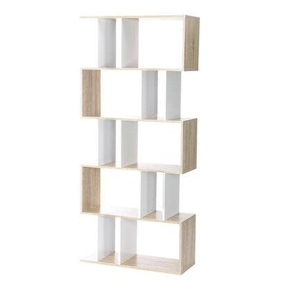 Artiss Bookshelf 5 Tiers - RITA White and Oak - Cosy Abode