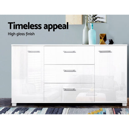 Artiss Buffet Sideboard High Gloss - White - Cosy Abode