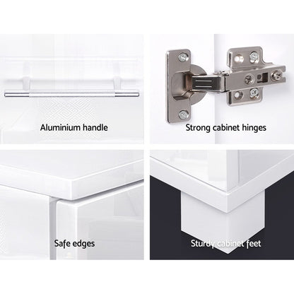 Artiss Buffet Sideboard High Gloss - White - Cosy Abode