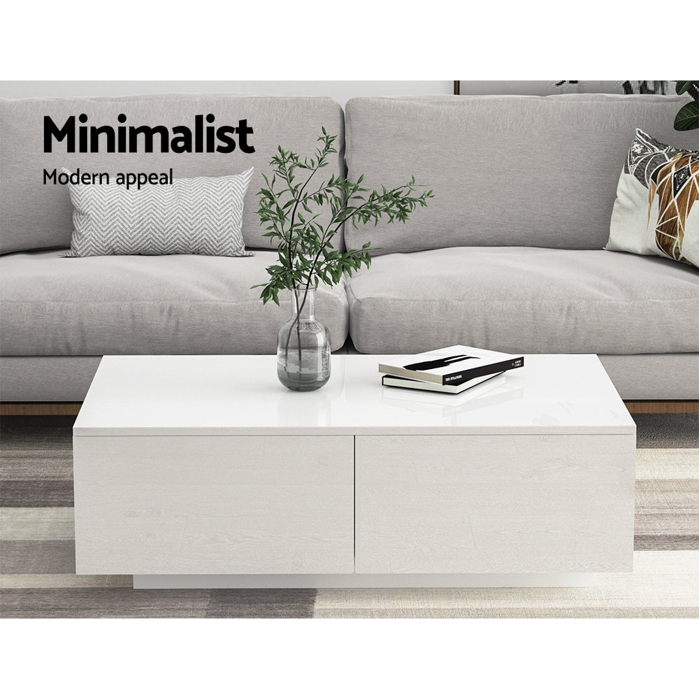 Artiss Coffee Table 4 Drawers White Trevi - Cosy Abode