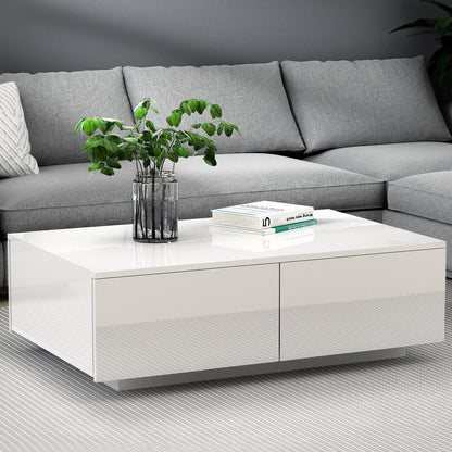Artiss Coffee Table 4 Drawers White Trevi - Cosy Abode