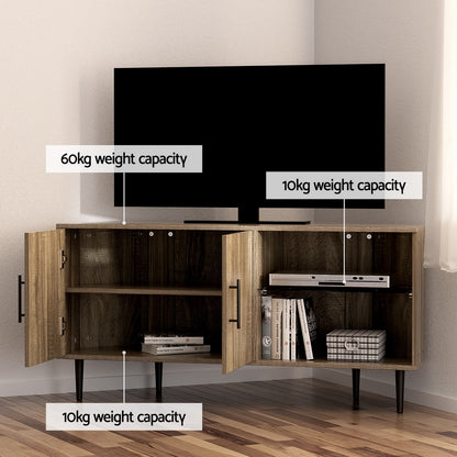 Artiss Corner Entertainment Unit Stand TV Cabinet Open Storage Shelf 120CM - Cosy Abode