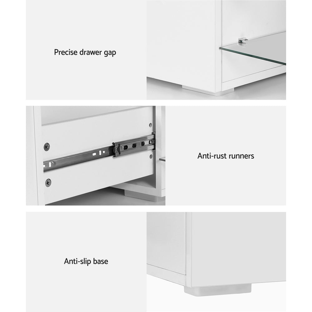 Artiss TV Cabinet Entertainment Unit 180cm Wood White James - Cosy Abode