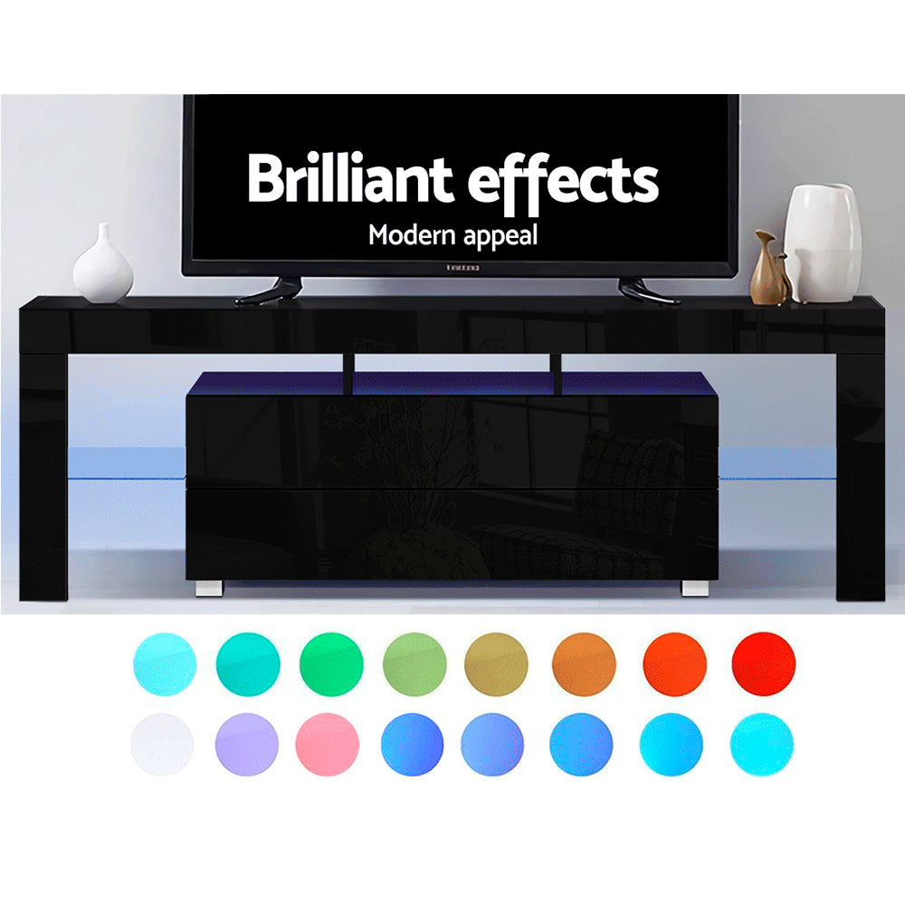Artiss Entertainment Unit TV Cabinet LED 160cm Black Elo - Cosy Abode