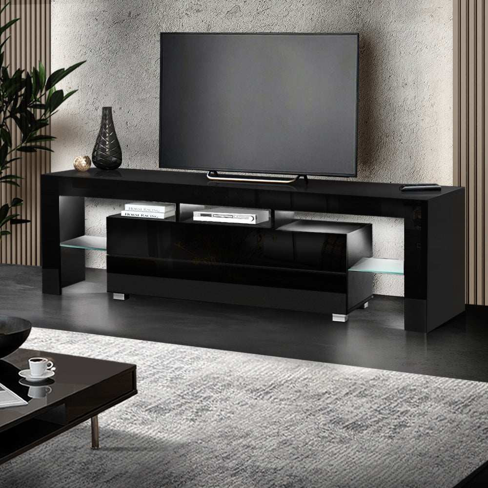 Artiss Entertainment Unit TV Cabinet LED 160cm Black Elo - Cosy Abode
