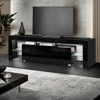 Artiss Entertainment Unit TV Cabinet LED 160cm Black Elo - Cosy Abode