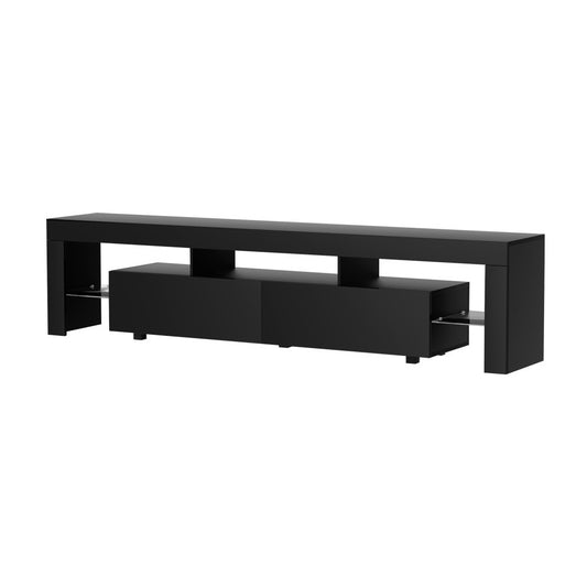 Artiss TV Cabinet Entertainment Unit Stand RGB LED Gloss Furniture 200cm Black - Cosy Abode