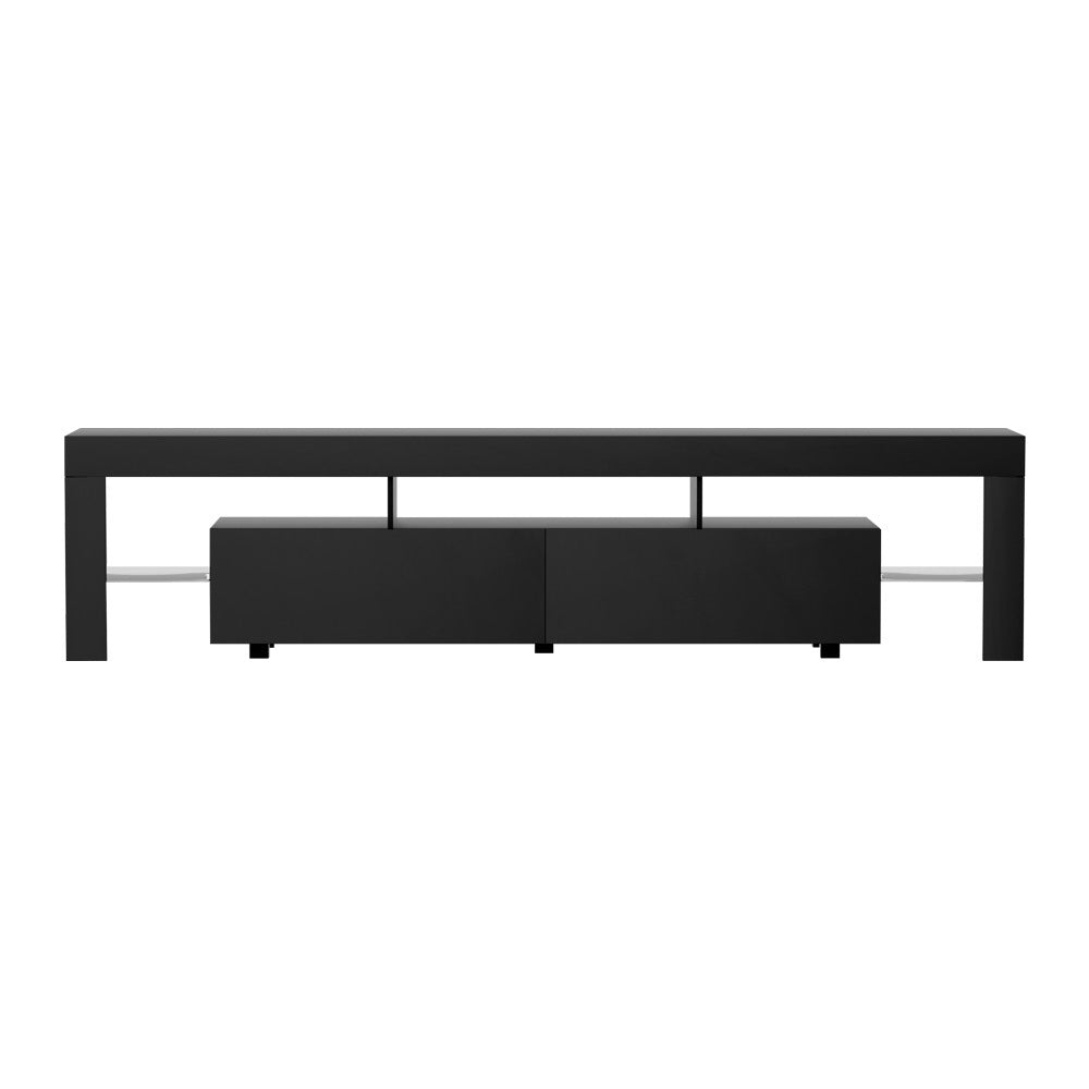 Artiss TV Cabinet Entertainment Unit Stand RGB LED Gloss Furniture 200cm Black - Cosy Abode