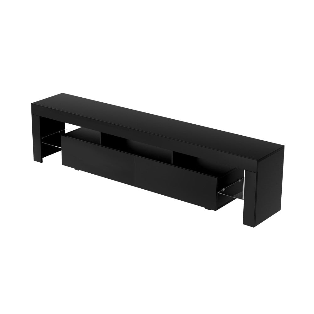 Artiss TV Cabinet Entertainment Unit Stand RGB LED Gloss Furniture 200cm Black - Cosy Abode