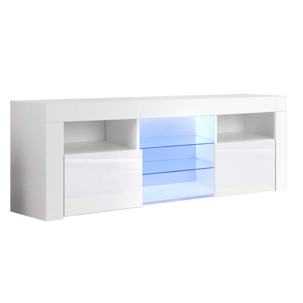 Artiss Entertainment Unit TV Cabinet LED 145cm White Angus - Cosy Abode